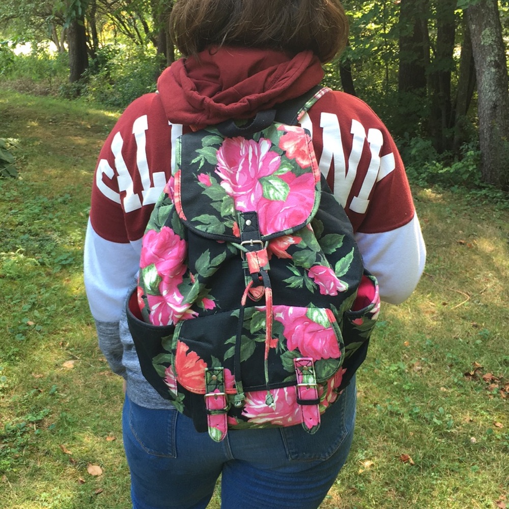 Aeropostale floral canvas backpack